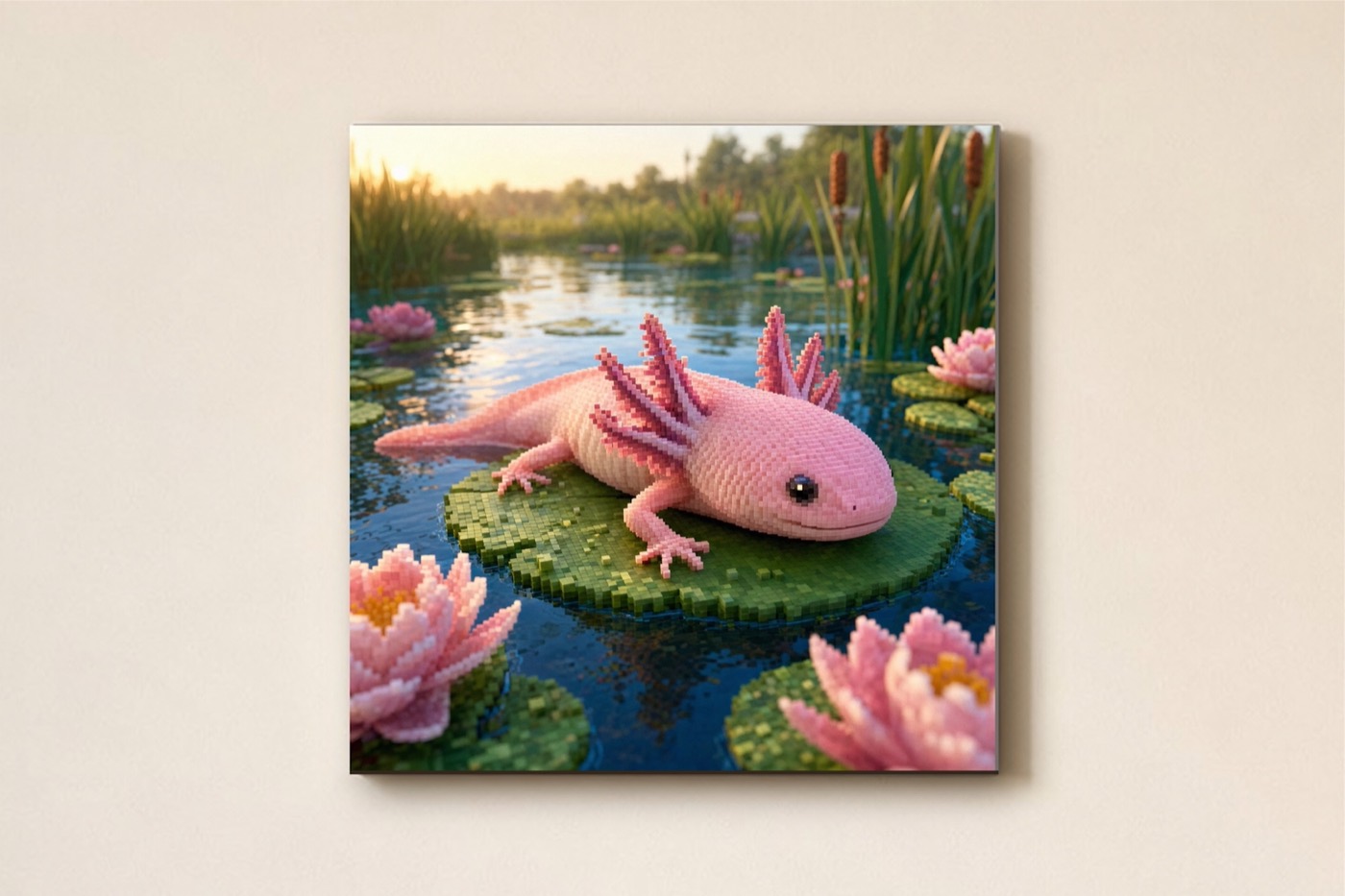 Axolotl Pixel Art Canvas