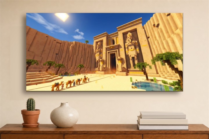 Desert Temple Pixel Art Canvas