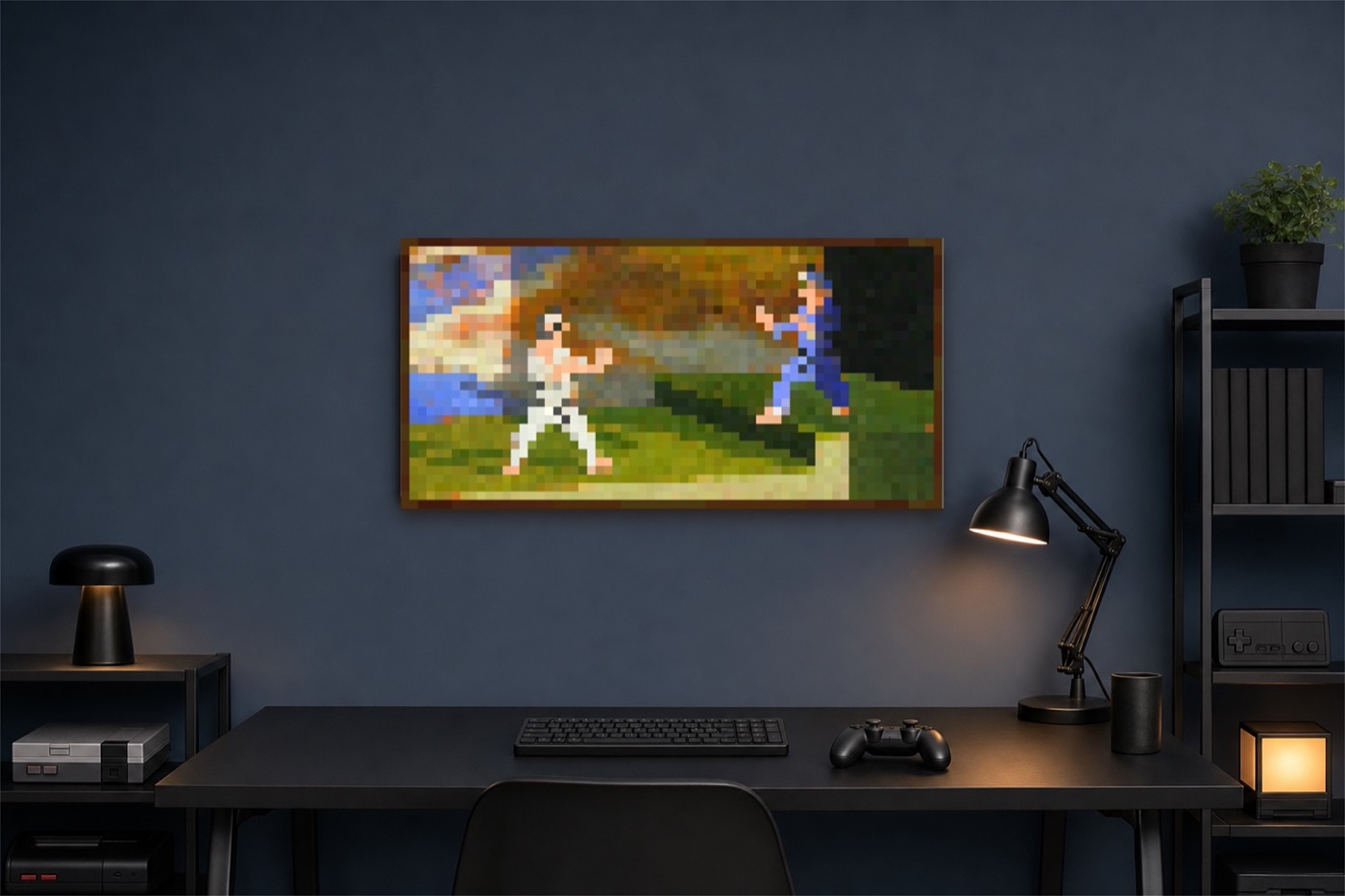 Fighters Pixel Art Canvas Print