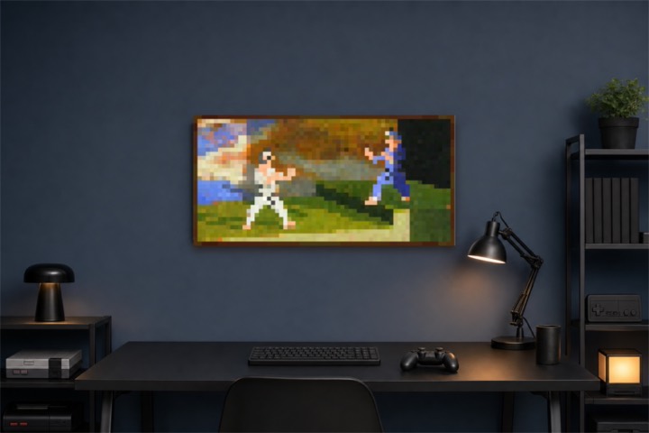 Fighters Pixel Art Canvas Print