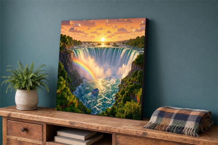 Niagara Falls Pixel Art Canvas