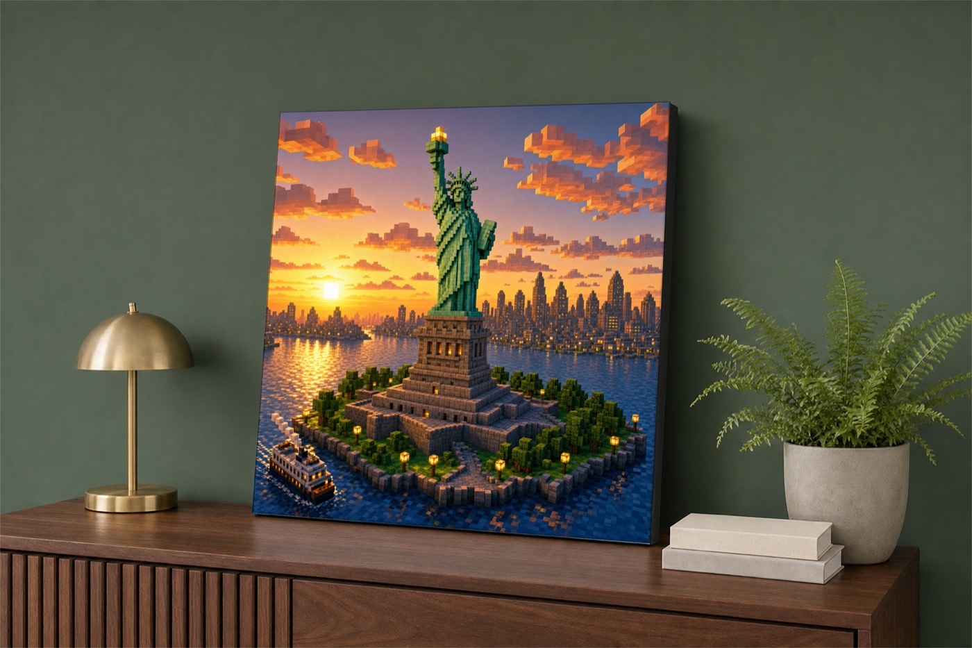 Statue of Liberty Pixel Art Canvas