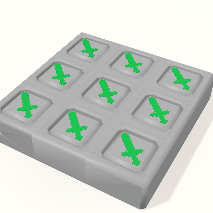 Minecraft Style Tic-Tac-Toe STL